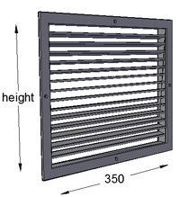 Single Deflection Grille 350mm Width