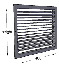 Single Deflection Grille with Damper 400mm Width