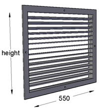 Single Deflection Grille with Damper 550mm Width
