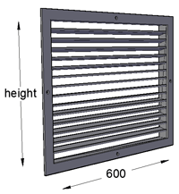 Single Deflection Grille with Damper 600mm Width