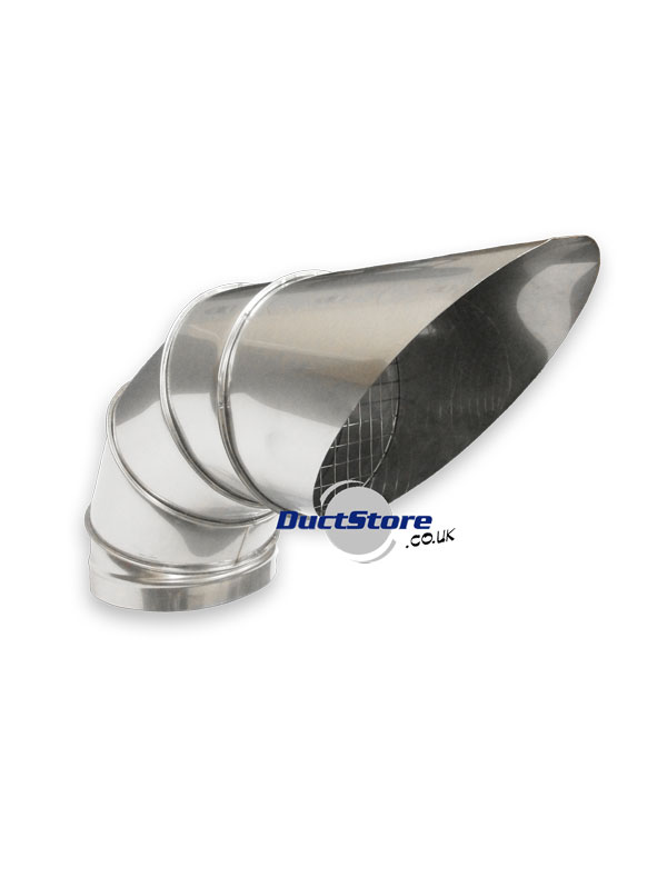 400mm dia Stainless Steel Bird Beak - Vertical Ducts