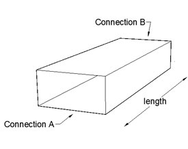 Rectangular Duct Straight 600x150mm